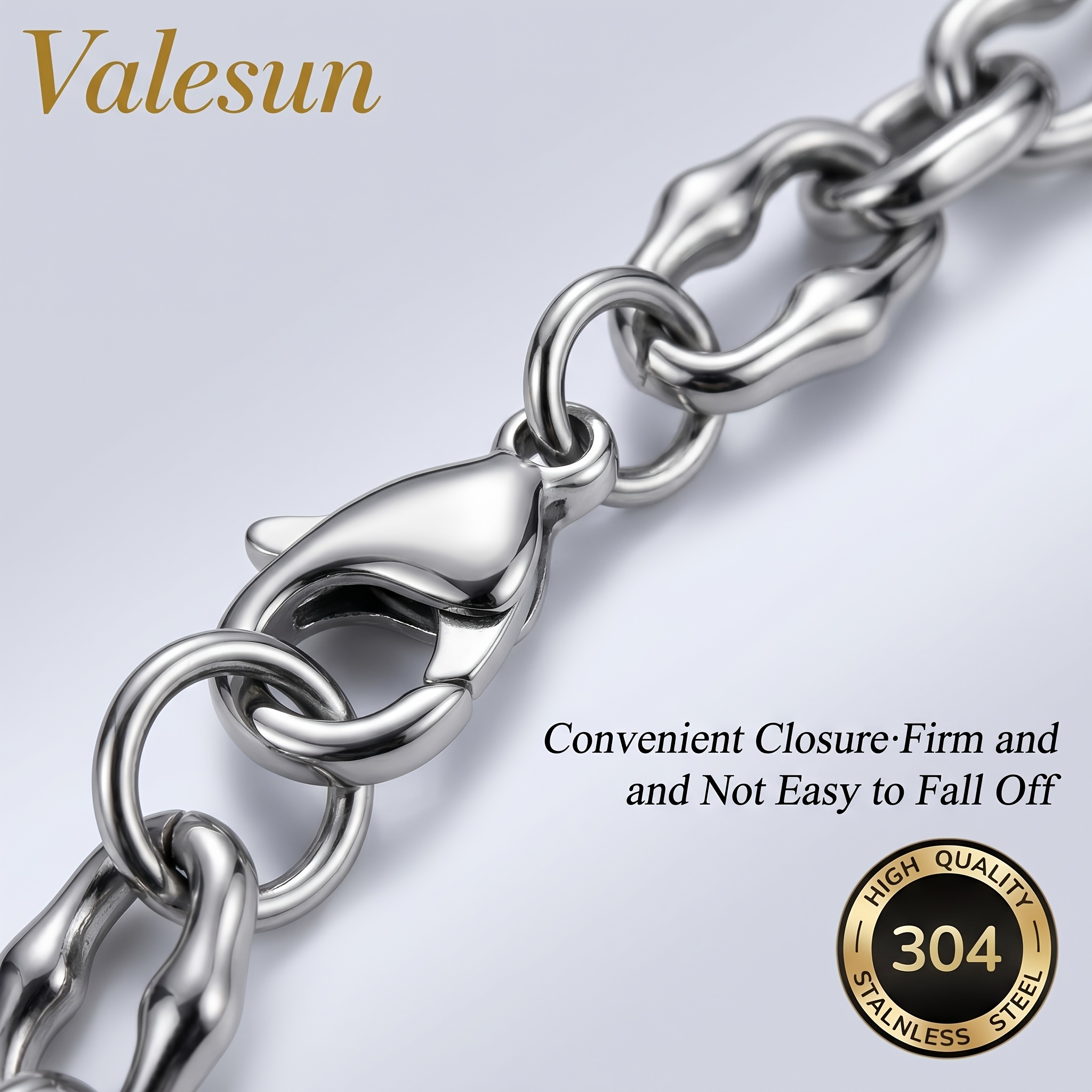 Men's Exquisite Silvery Punk Style 304 Stainless Steel Bracelet
